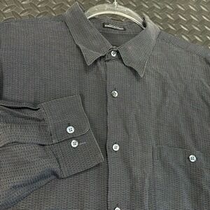 Riscatto Dark Gray Button‎ Up Dress Shirts Men's Size XL Casual Wear Comfort